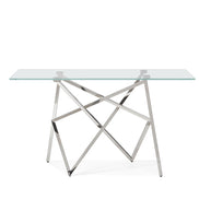 Hawkins Modern Glass & Stainless Steel Console Table - image 3