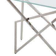 Hawkins Modern Glass & Stainless Steel Console Table - image 2