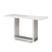 Kingsley Modern Marble & Stainless Steel Console Table - image 4