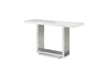 Kingsley Modern Marble & Stainless Steel Console Table - image 4