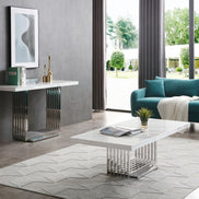 Kingsley Modern Marble & Stainless Steel Console Table - image 2
