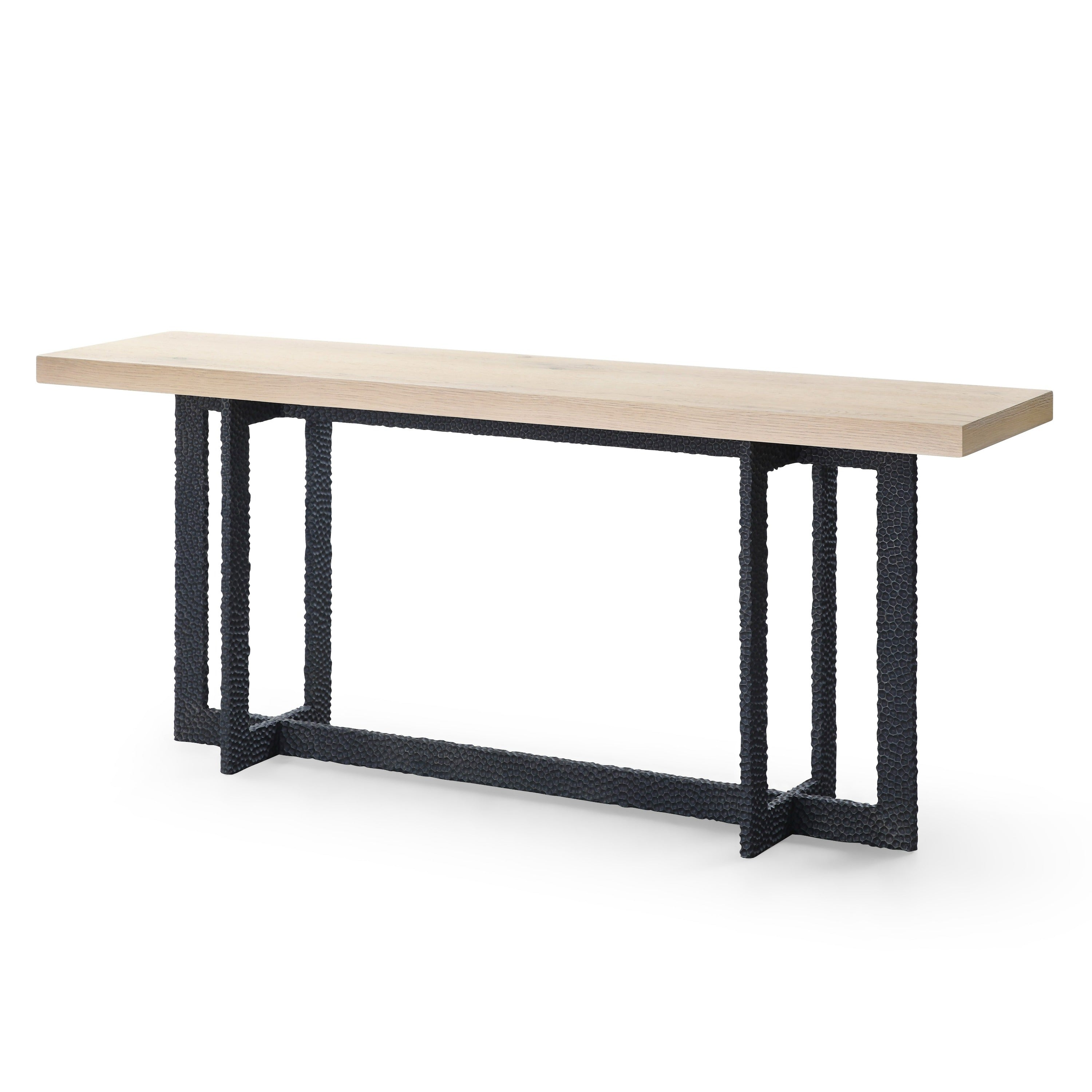 K8963 - Natural Oak + Black Metal Console Table - image 3