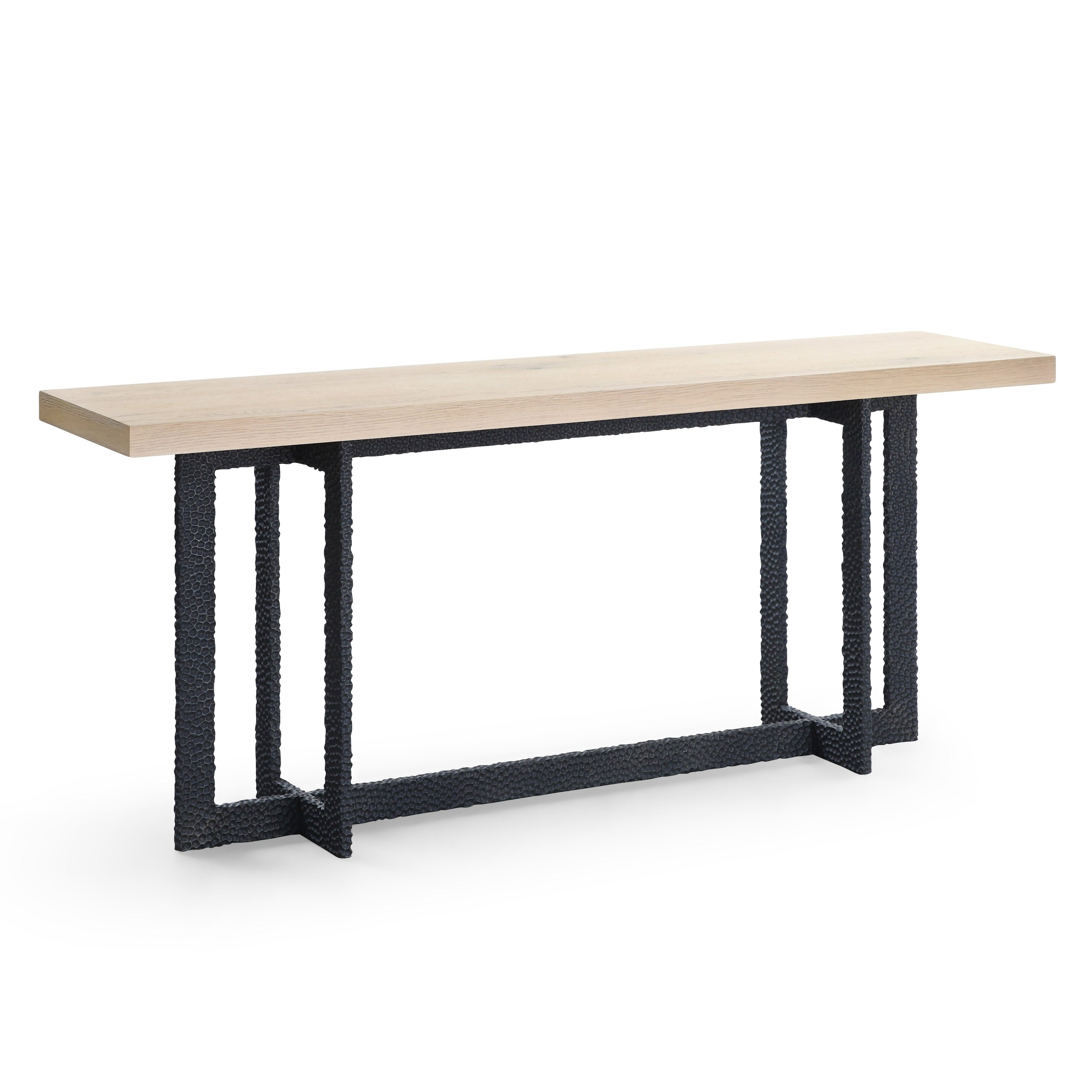 K8963 - Natural Oak + Black Metal Console Table - image 4