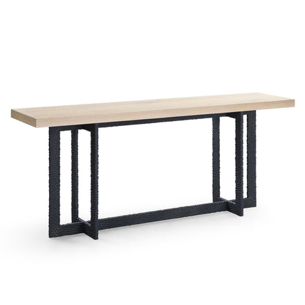 K8963 - Natural Oak + Black Metal Console Table - image 4