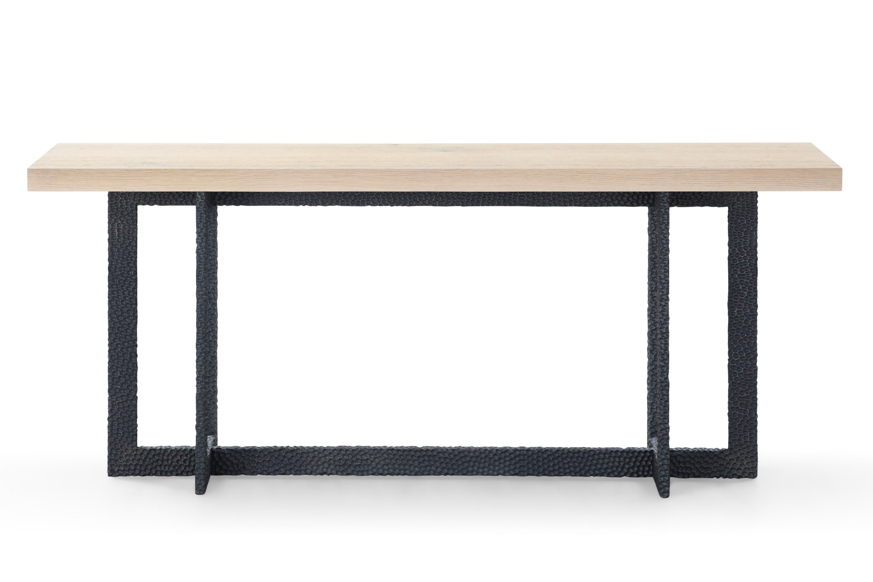 K8963 - Natural Oak + Black Metal Console Table - image 2