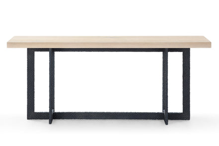 K8963 - Natural Oak + Black Metal Console Table - image 2