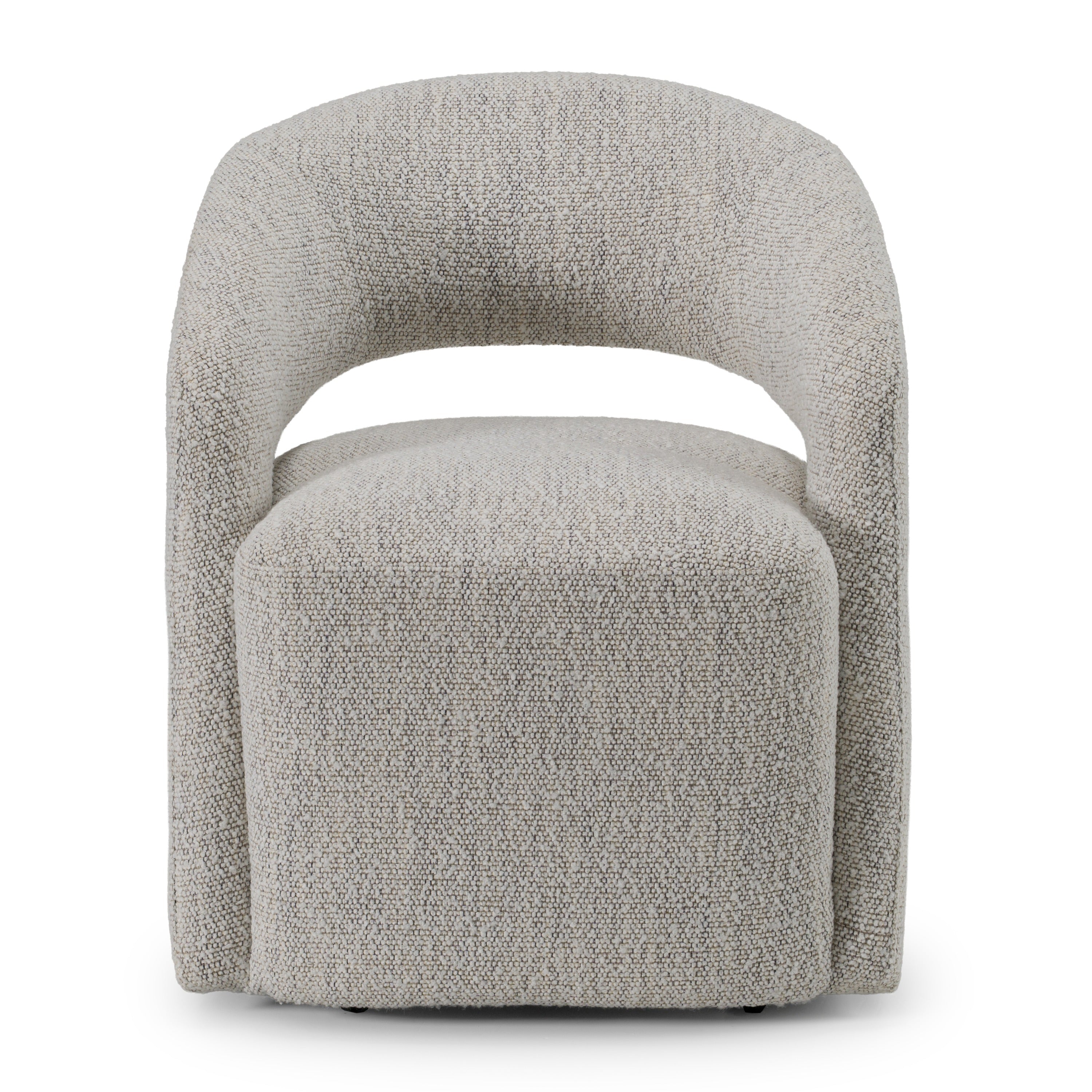 Kadoka - Modern Light Grey Fabric Dining Chair w/ Castor Wheels