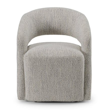 Kadoka - Modern Light Grey Fabric Dining Chair w/ Castor Wheels