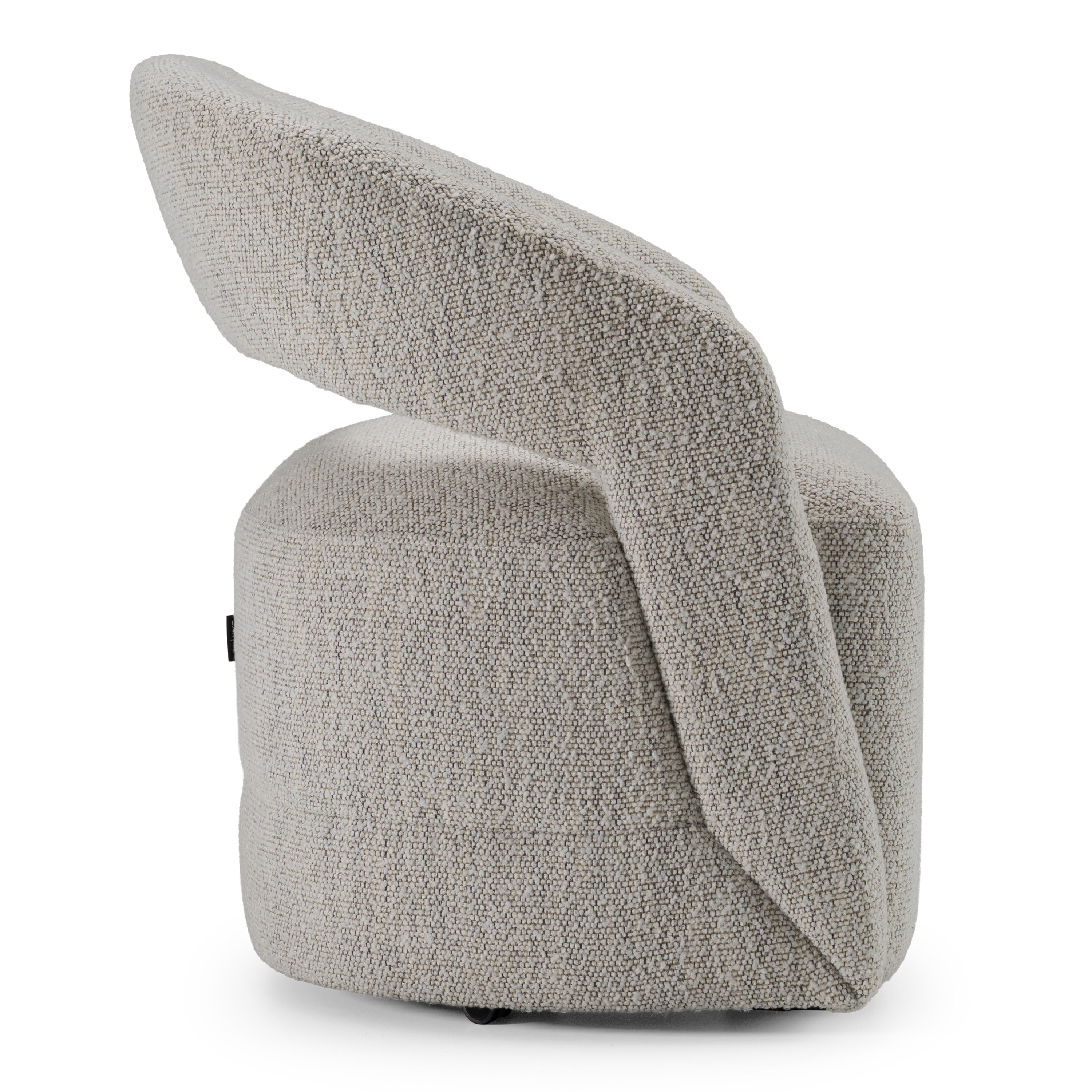 Kadoka - Modern Light Grey Fabric Dining Chair w/ Castor Wheels - image 2