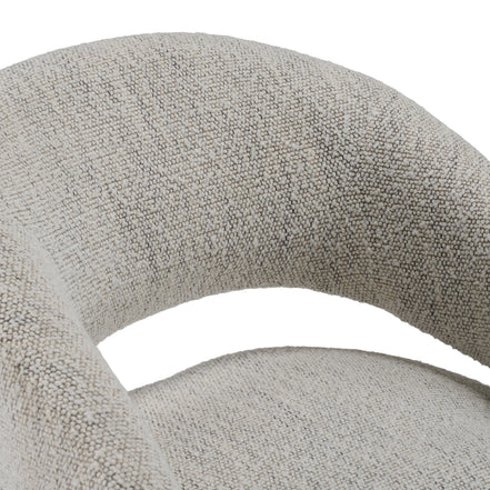 Kadoka - Modern Light Grey Fabric Dining Chair w/ Castor Wheels - image 5