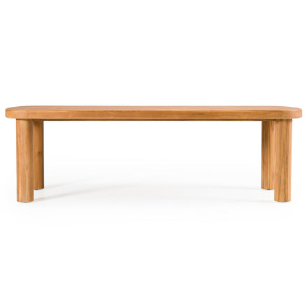 Kamari - Outdoor Teak & Grey Olefin Fabric Dining Table Set