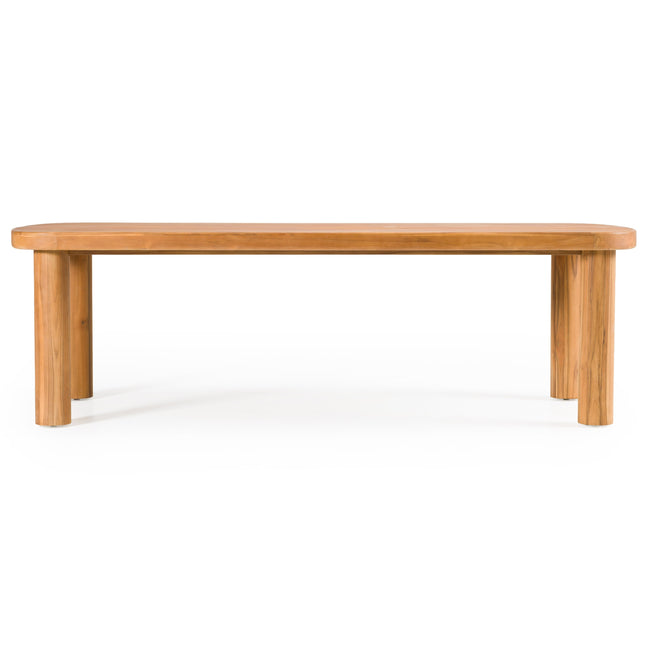 Kamari - Outdoor Teak & Grey Olefin Fabric Dining Table Set