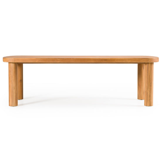 Kamari - Outdoor Teak & Grey Olefin Fabric Dining Table Set