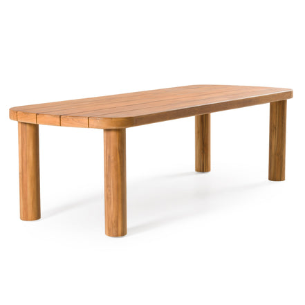 Kamari - Outdoor Teak & Grey Olefin Fabric Dining Table Set - image 3