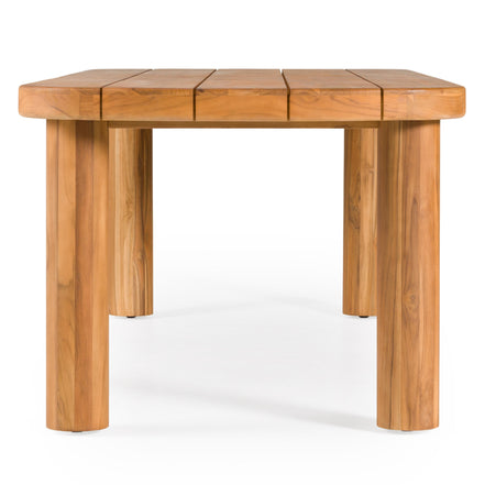Kamari - Outdoor Teak & Grey Olefin Fabric Dining Table Set - image 4