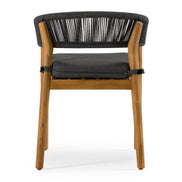 Kamari - Outdoor Grey Olefin Fabric + Teak Dining Chair (Set of 2) - image 4