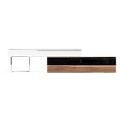 Karlstad - Modern White + Walnut TV Stand