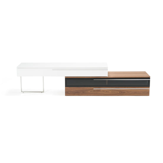 Karlstad - Modern White + Walnut TV Stand - image 2