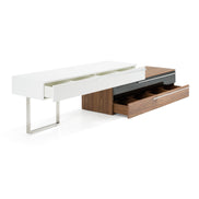 Karlstad - Modern White + Walnut TV Stand - image 3