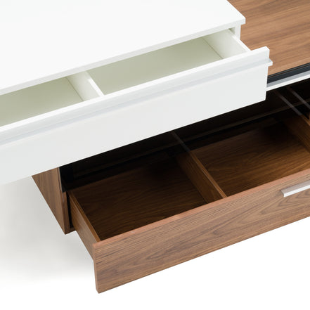 Karlstad - Modern White + Walnut TV Stand - image 4