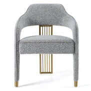 Kasem - Modern Grey Fabric + Gold Dining Chair - image 2