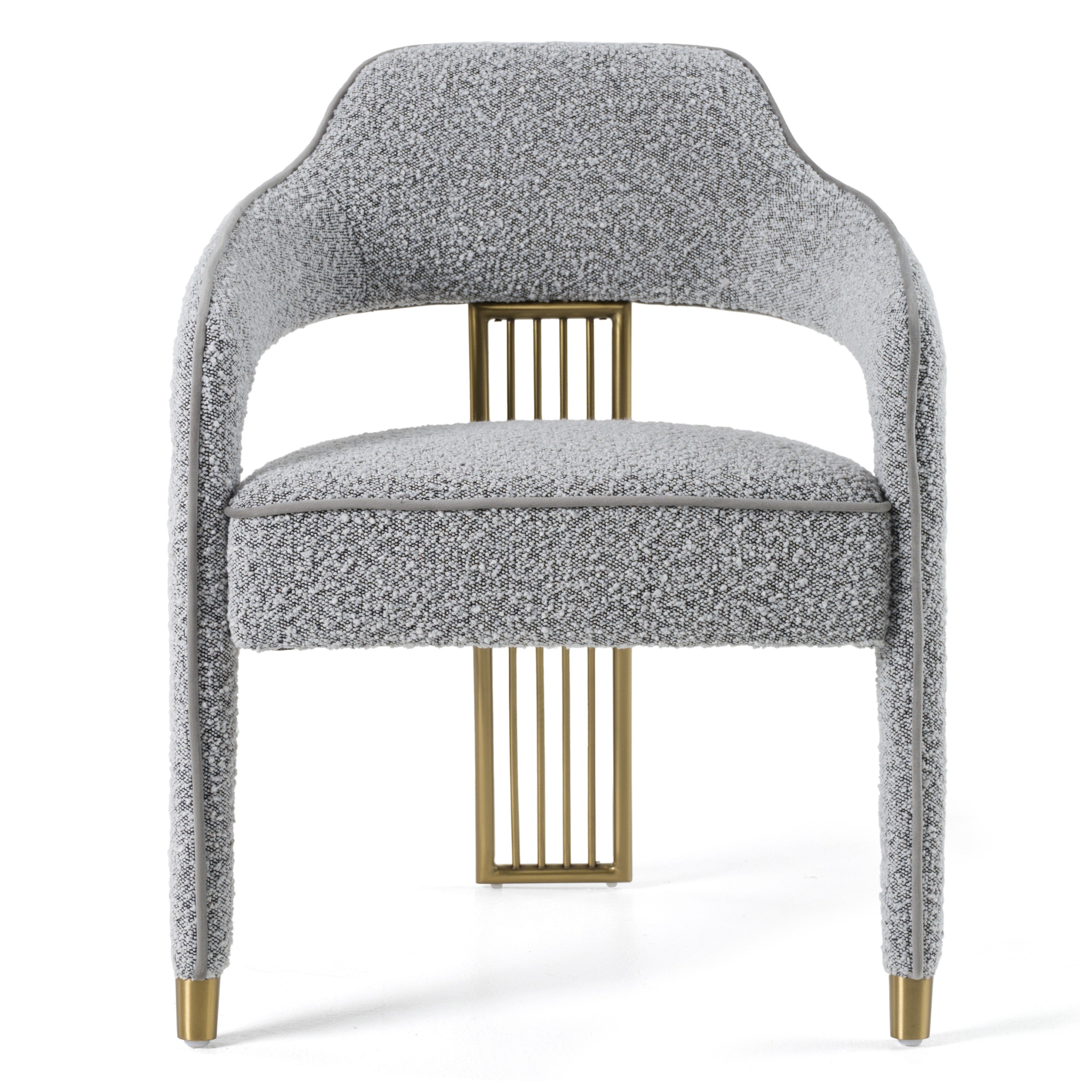 Kasem - Modern Grey Fabric + Gold Dining Chair - image 2