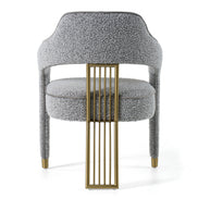 Kasem - Modern Grey Fabric + Gold Dining Chair - image 4