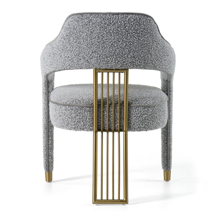 Kasem - Modern Grey Fabric + Gold Dining Chair - image 4