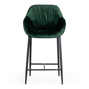 Katrina - Modern Green Fabric Bar Stool - image 5