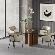 Kaye - Modern Walnut + Glass 71