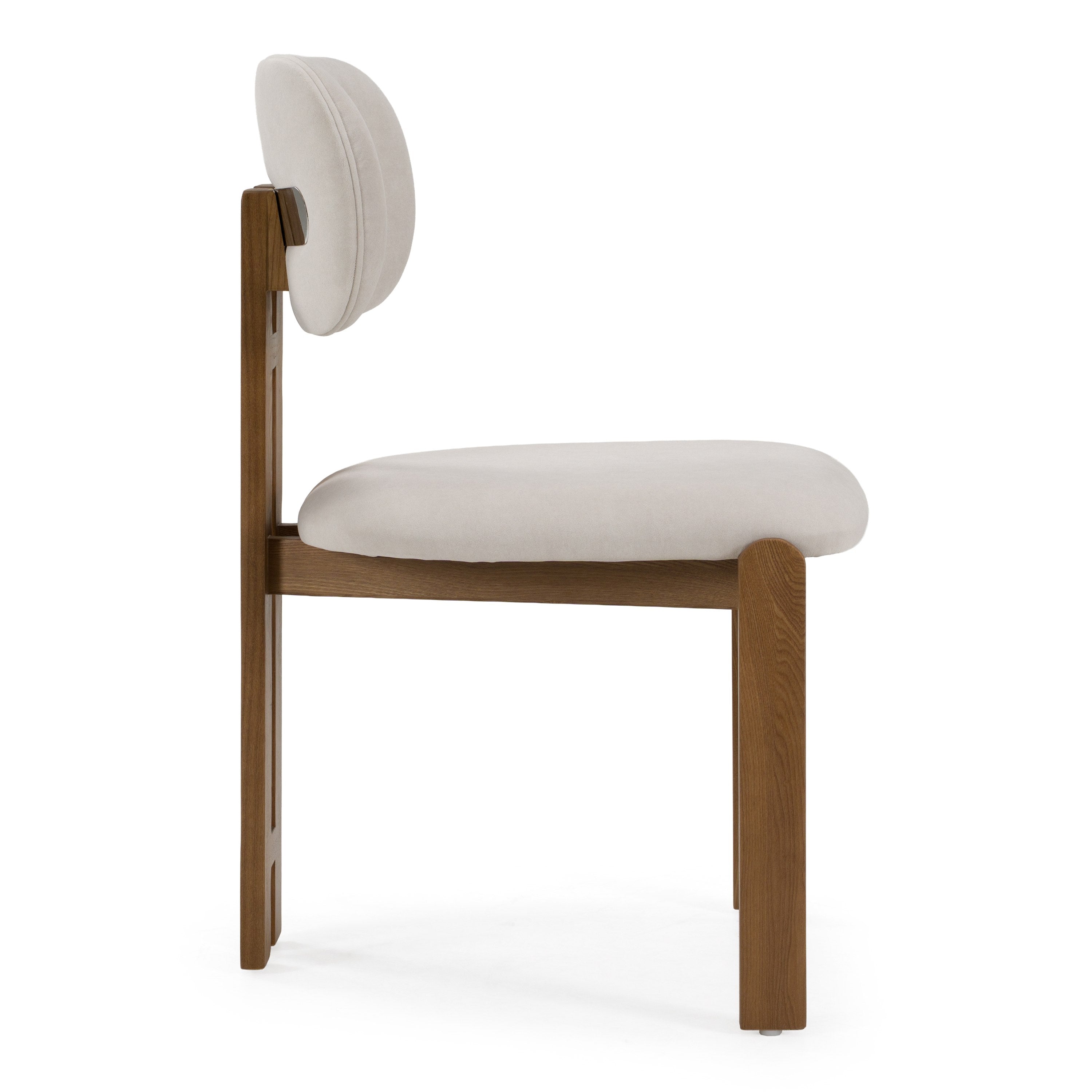 Kelsey - Modern Light Grey Fabric + Brown Ash Dining Chair - image 2