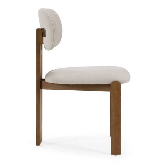 Kelsey - Modern Light Grey Fabric + Brown Ash Dining Chair - image 2
