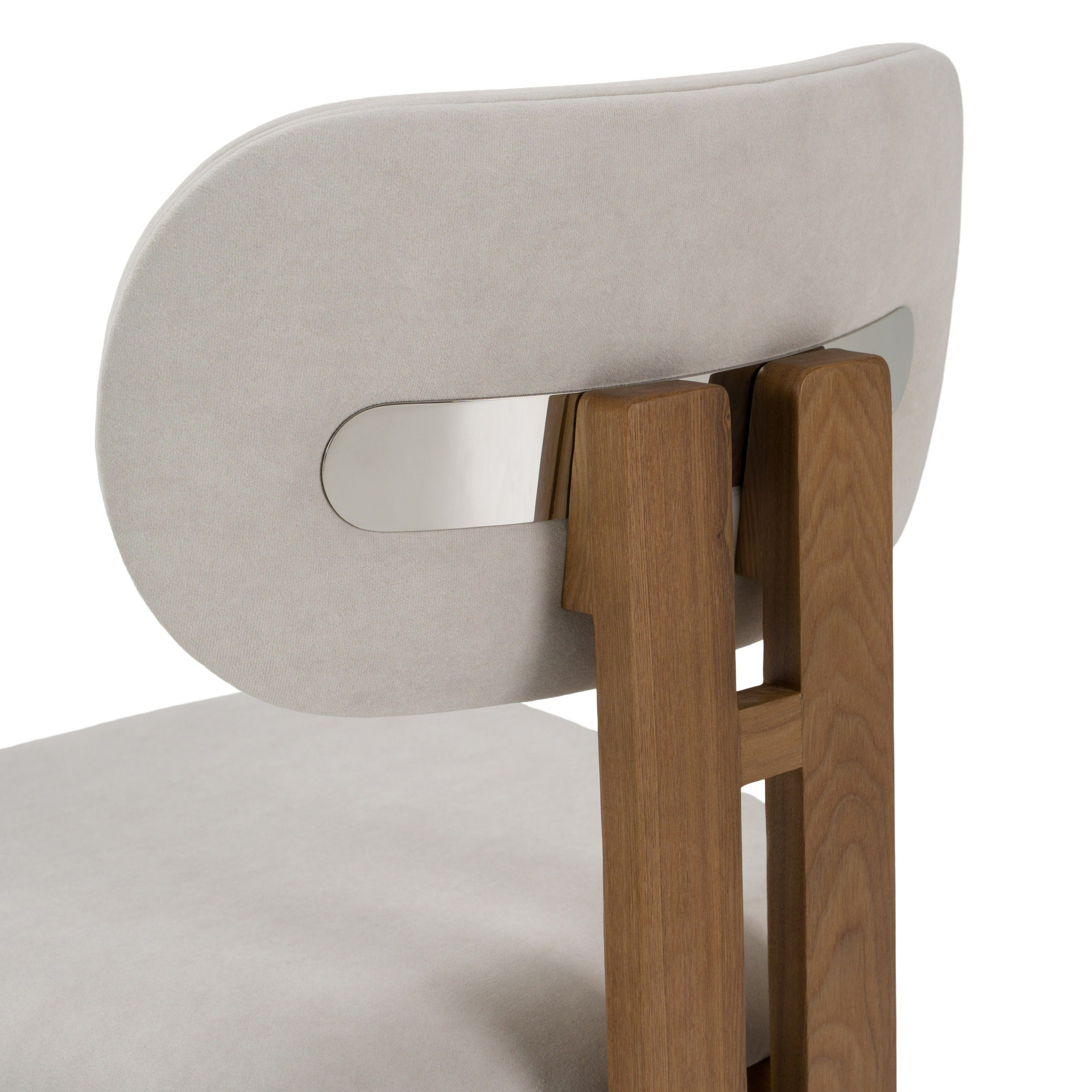 Kelsey - Modern Light Grey Fabric + Brown Ash Dining Chair - image 5