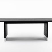 Kenda - Modern Black Ash + Stainless Steel Dining Table