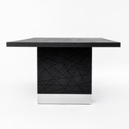 Kenda - Modern Black Ash + Stainless Steel Dining Table - image 3