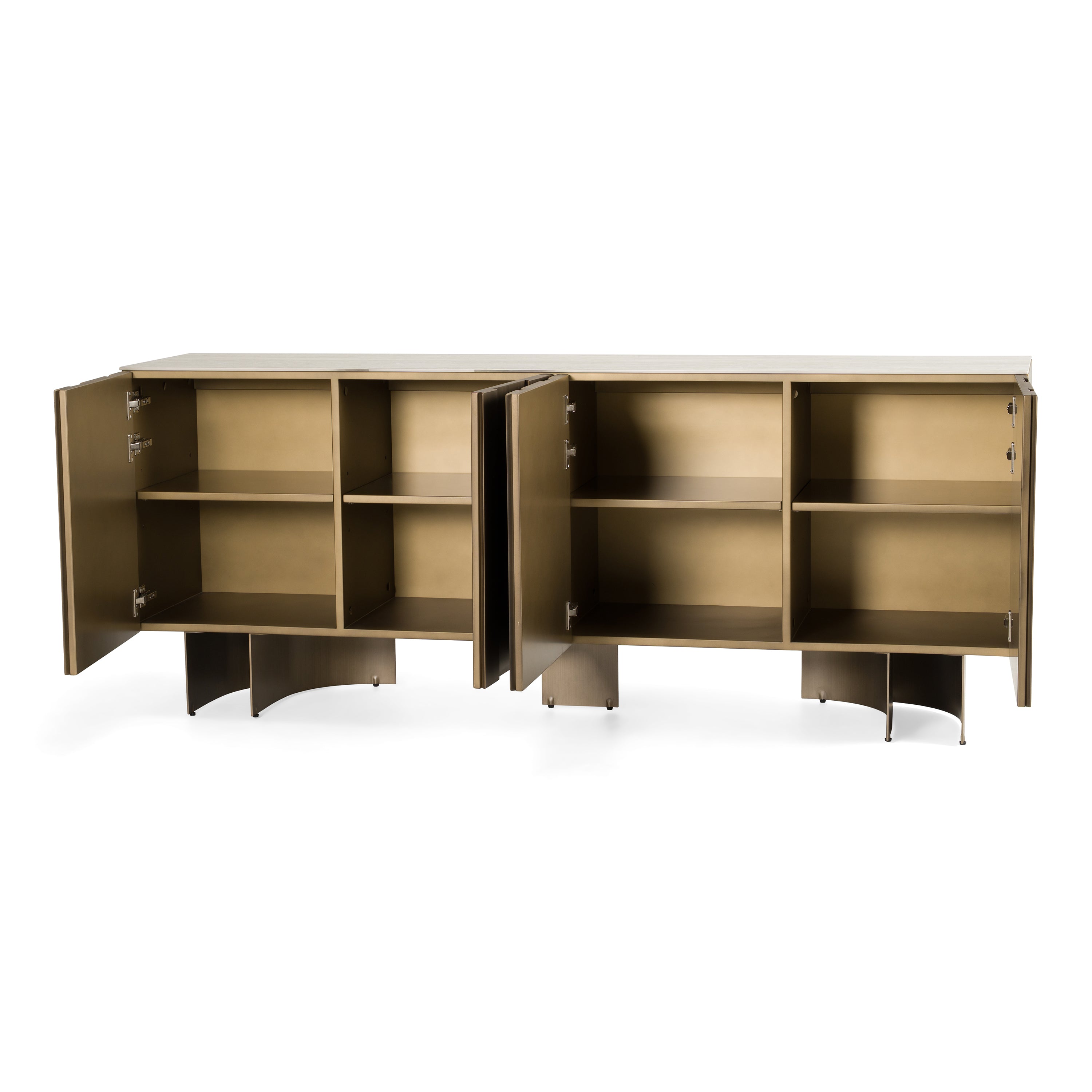 Kiefer - Modern Faux Travertine Ceramic + Bronze Buffet - image 5