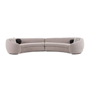 Kilmer Modern Grey Curved Fabric Sectional Sofa