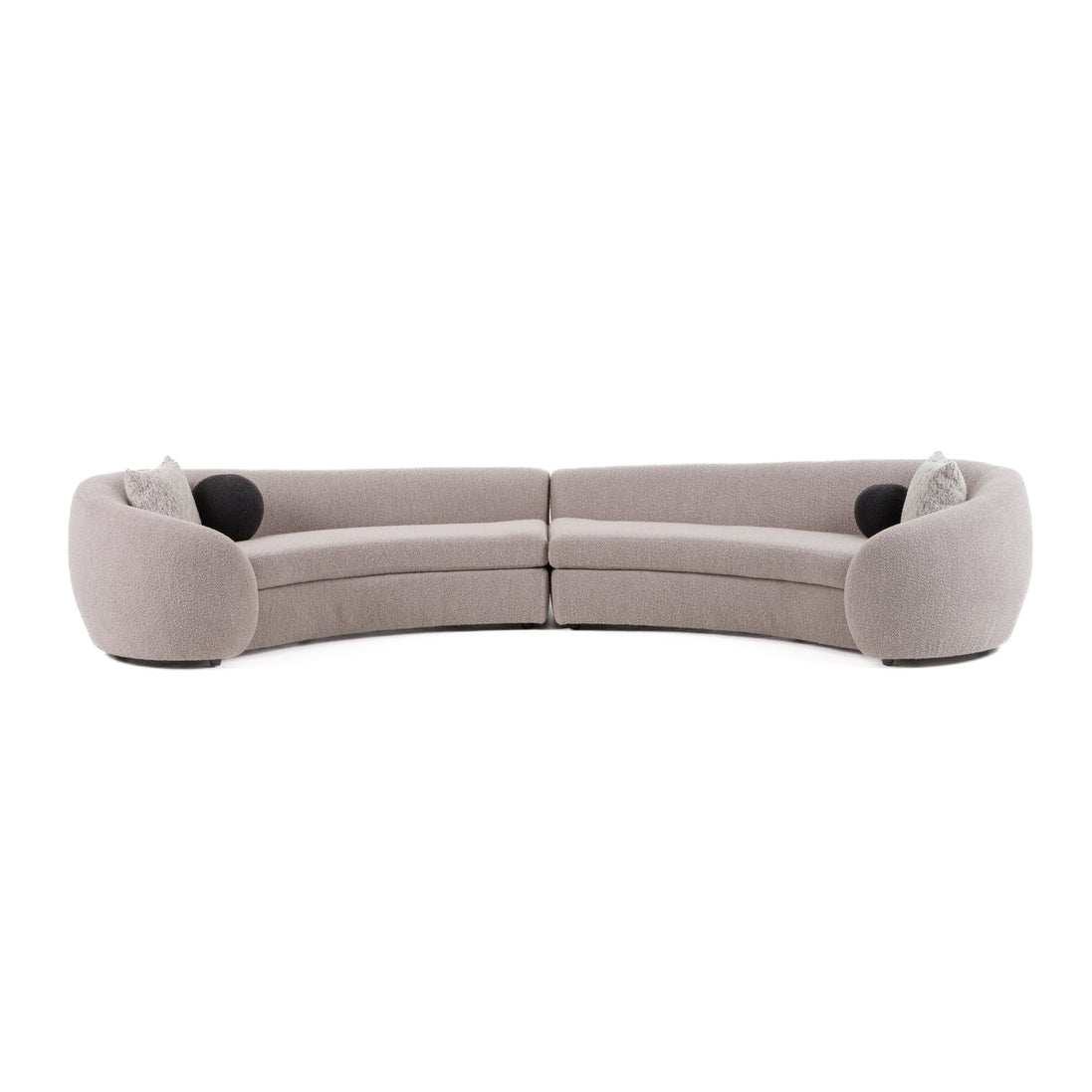 Kilmer Modern Grey Curved Fabric Sectional Sofa