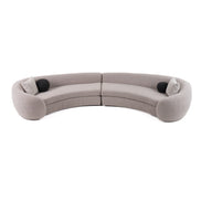 Kilmer Modern Grey Curved Fabric Sectional Sofa - image 2
