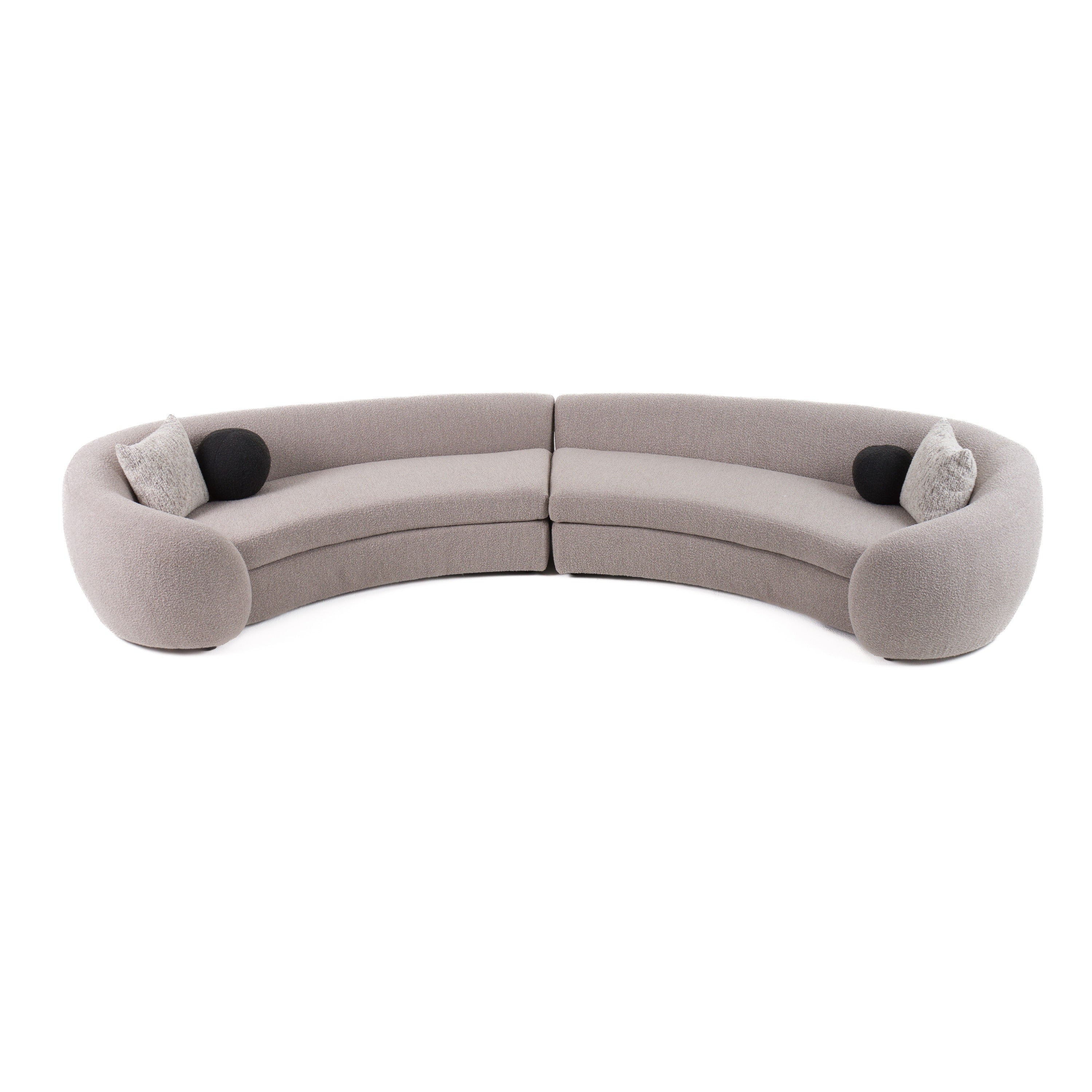Kilmer Modern Grey Curved Fabric Sectional Sofa - image 2