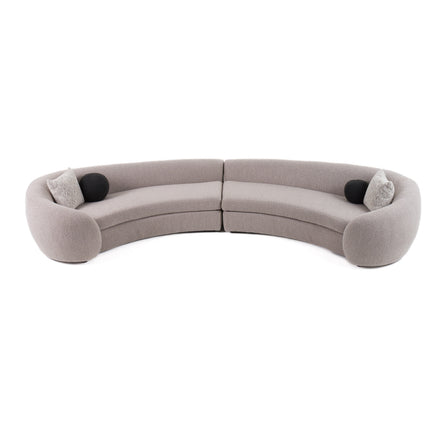 Kilmer Modern Grey Curved Fabric Sectional Sofa - image 2
