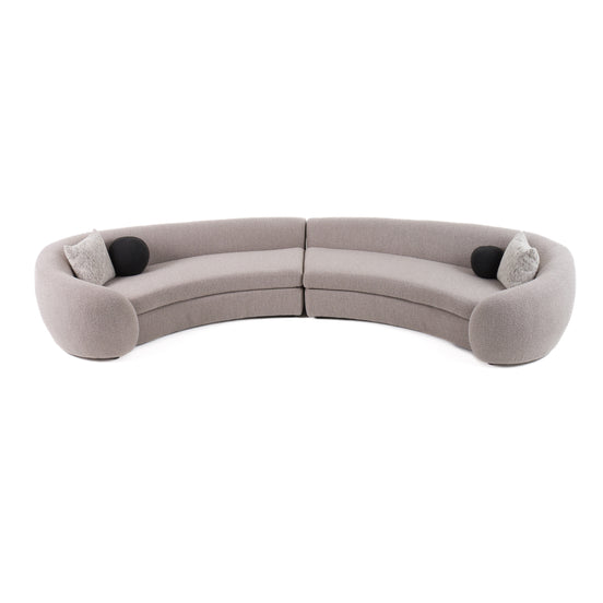 Kilmer Modern Grey Curved Fabric Sectional Sofa - image 2