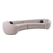 Kilmer Modern Grey Curved Fabric Sectional Sofa - image 3