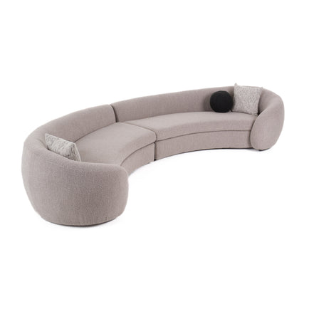 Kilmer Modern Grey Curved Fabric Sectional Sofa - image 4