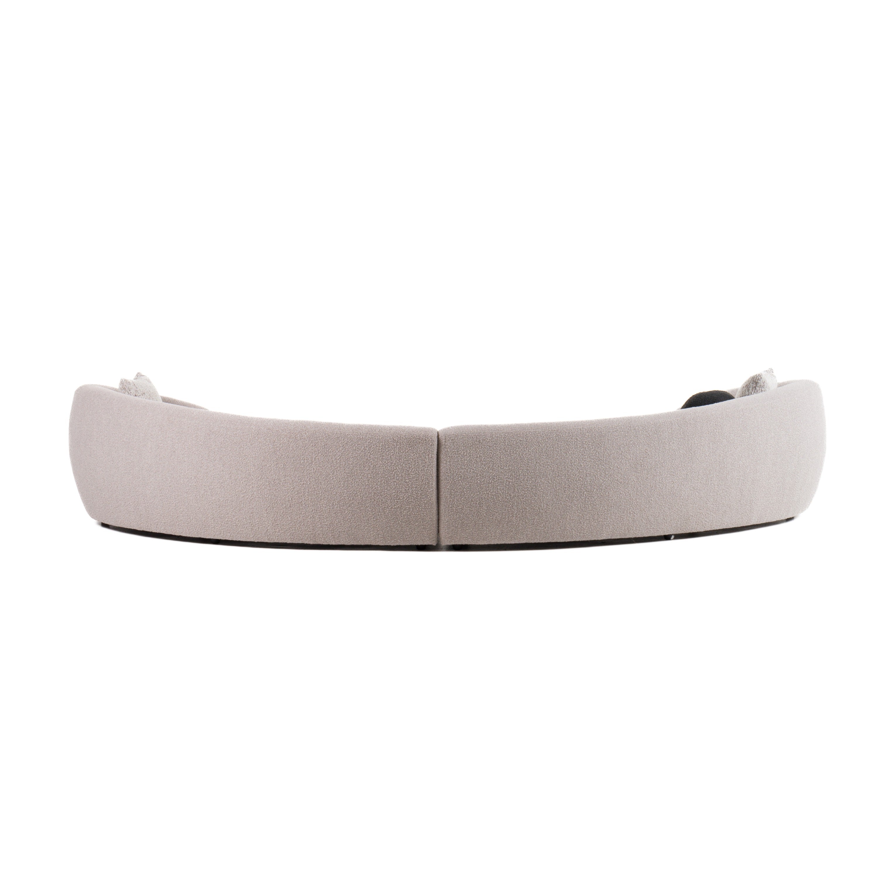Kilmer Modern Grey Curved Fabric Sectional Sofa - image 5