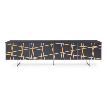Kilson - Modern Black Oak & Champagne Gold TV Stand - image 4