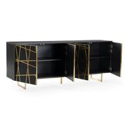 Kilson - Modern Black Oak & Champagne Gold Buffet - image 4
