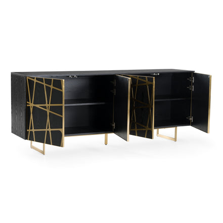 Kilson - Modern Black Oak & Champagne Gold Buffet - image 4
