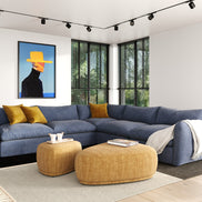 Kinsey - Modern Blue Fabric Modular Sectional Sofa-5-Piece Sectional - image 3