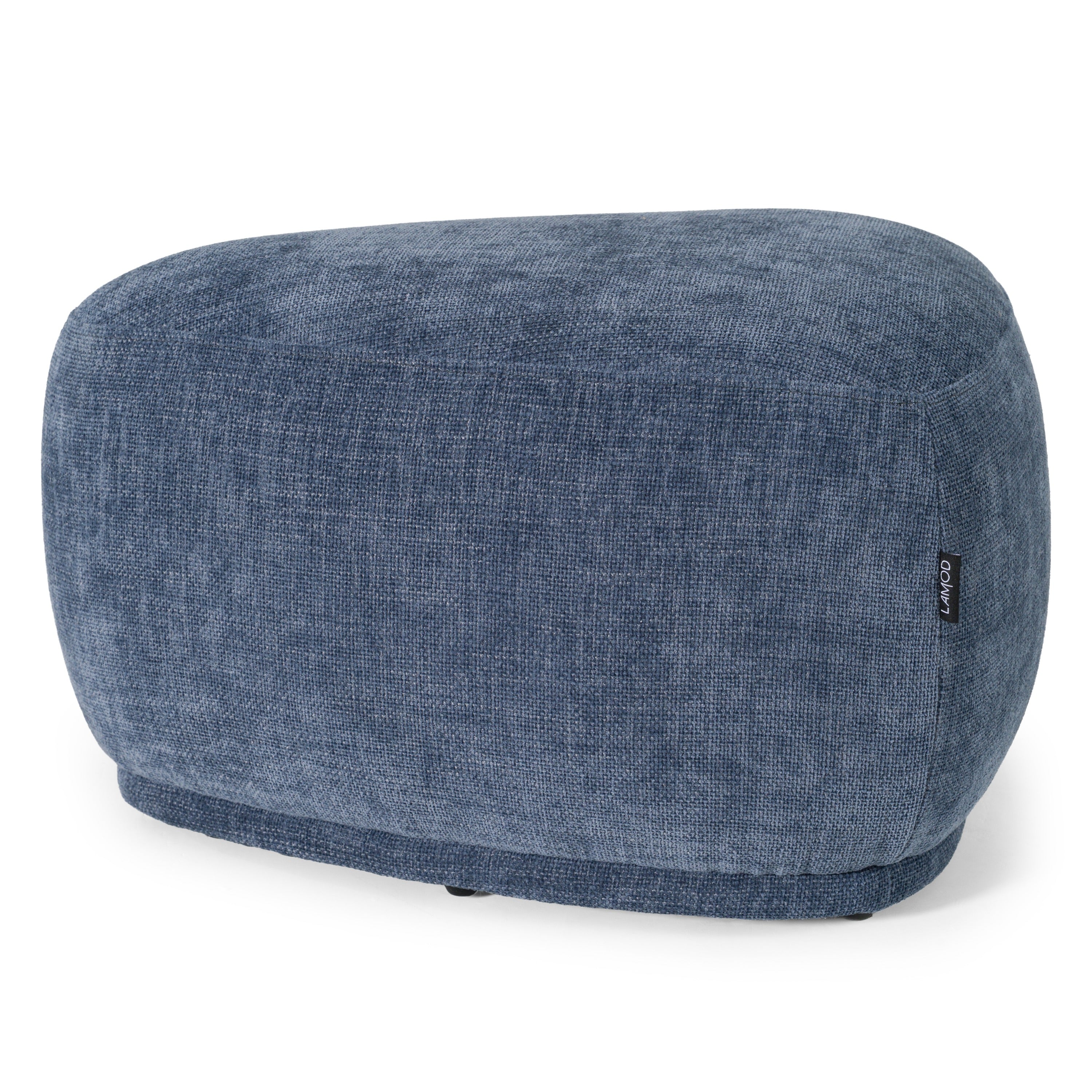 Kinsey - Modern Blue Small River Rock Ottoman